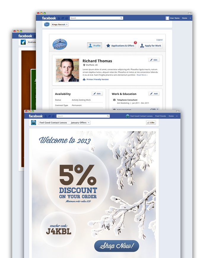 Facebook Applications Sheffield, Facebook Web Design Sheffield